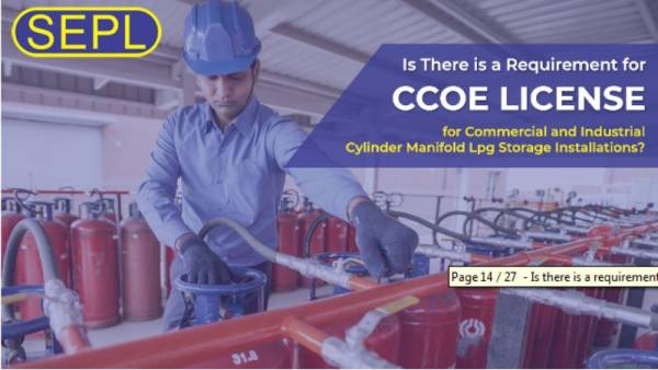 CCOE license for commercial and industrial cylinder manifold LPG Storage installations?